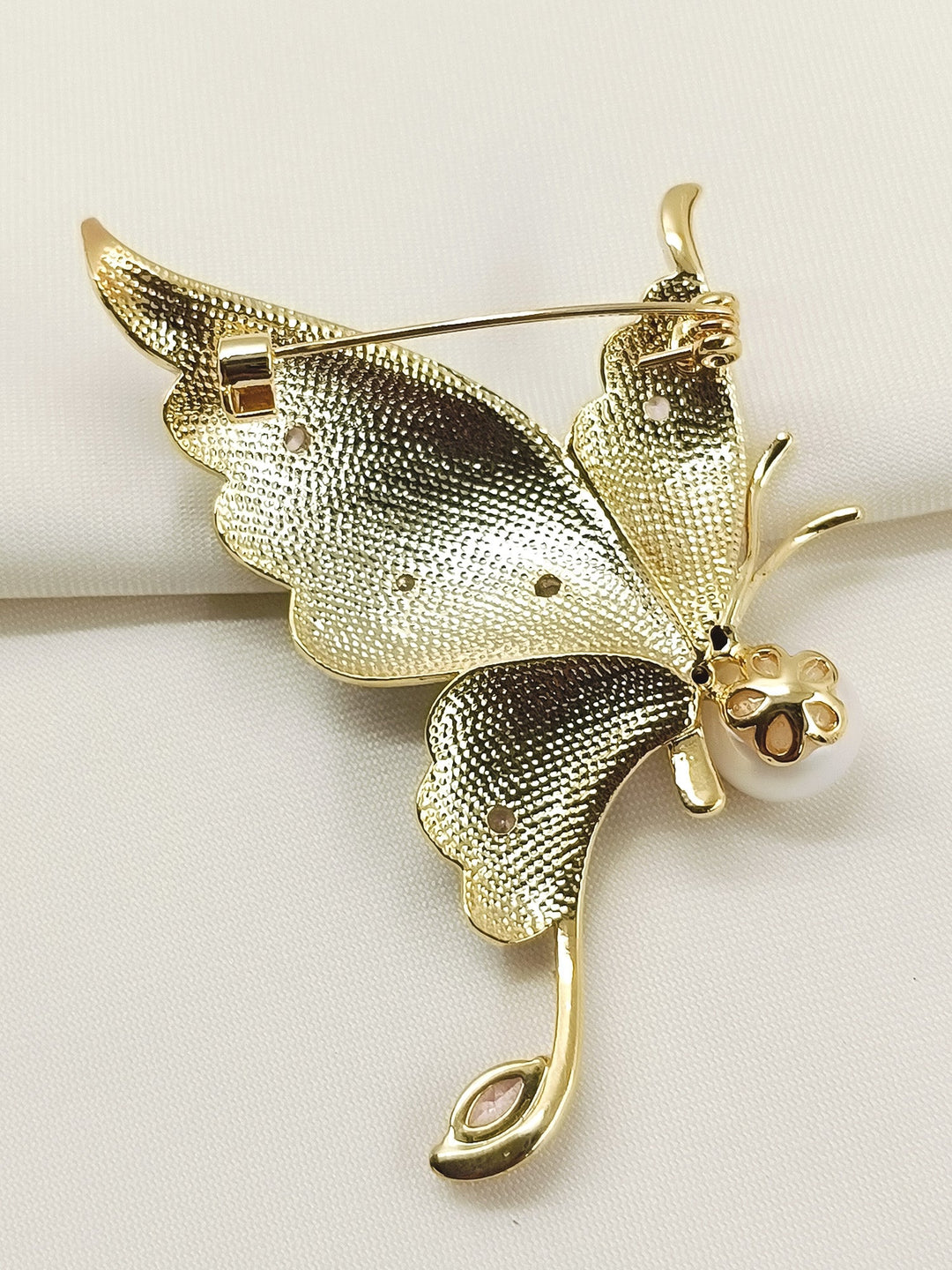 Gianna White Butterfly Brooch