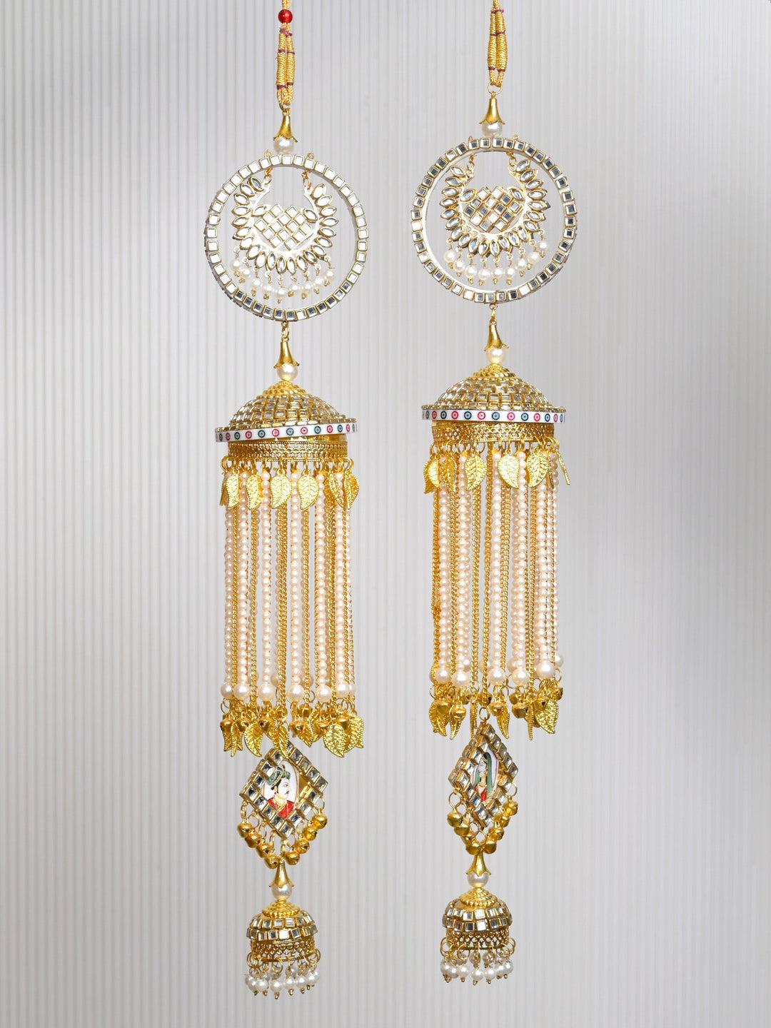 Gautmi White Long Pearl Hanging Kalire