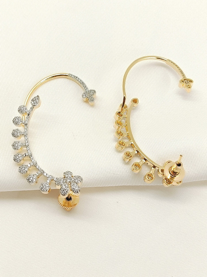 Payal White American Diamond Earrings - Gold-Plated 5.5 cm