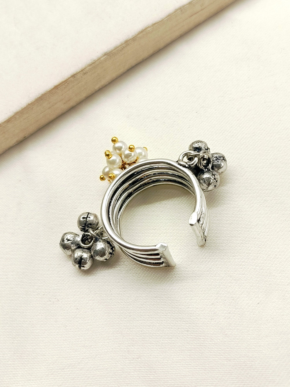 Jogi Cream Oxidized Finger Ring