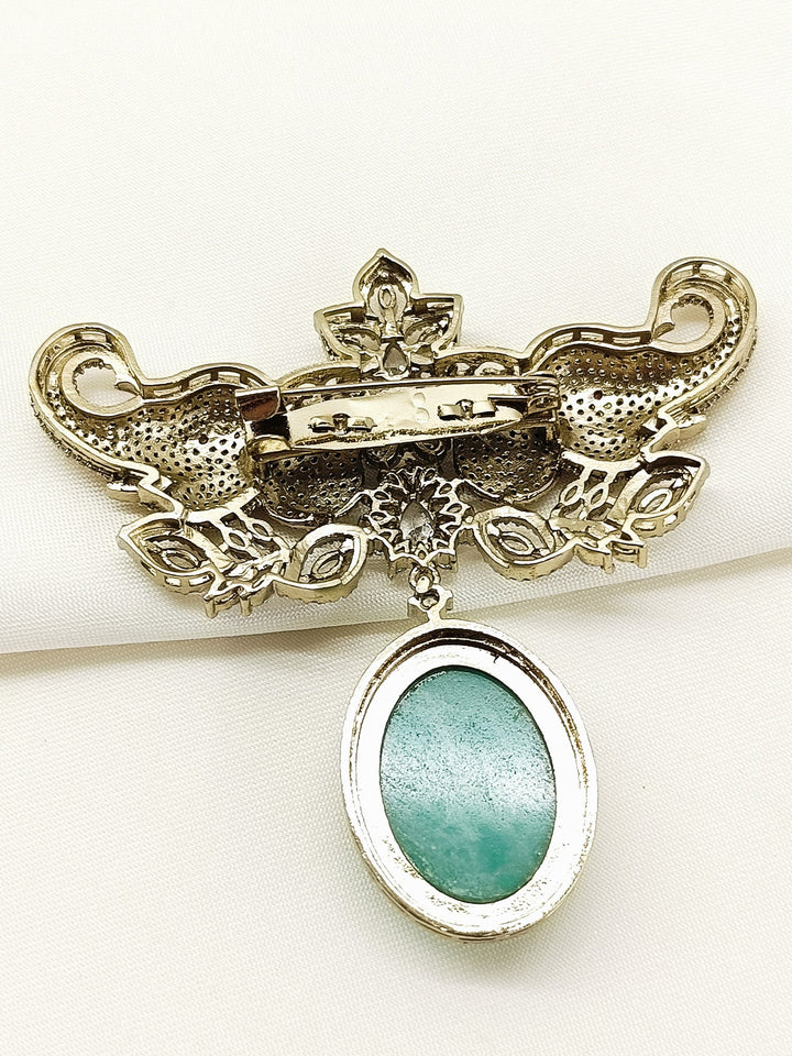 Anay Green Elephant Brooch