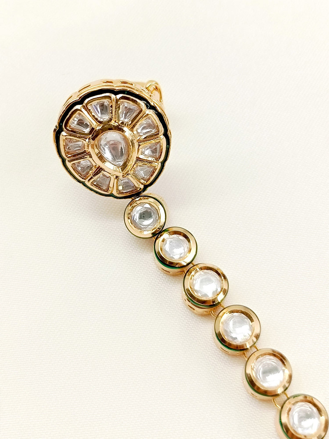 Shikha White Kundan Hathphool Set Of 2