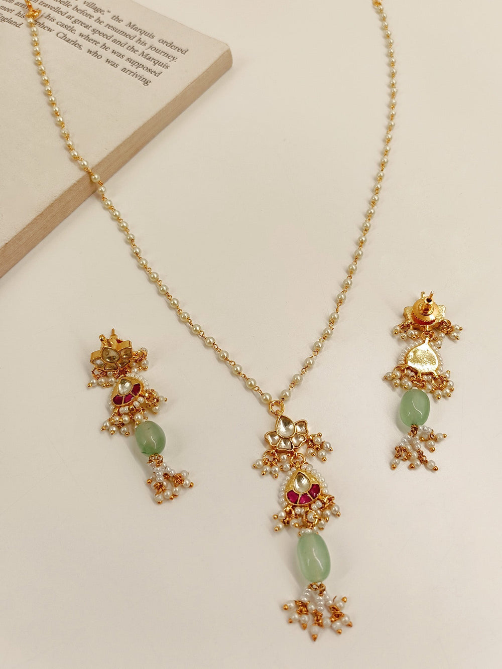 Mila M & G Kundan Pendant Set