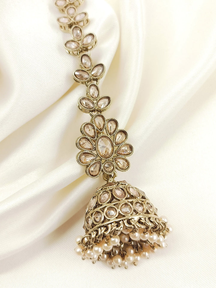 Leela Copper Polki Jhumki With Sheeshpatti