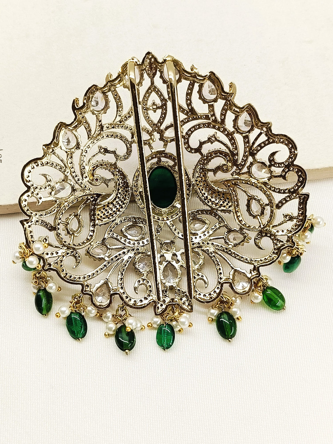 Misti Green Hair Brooch