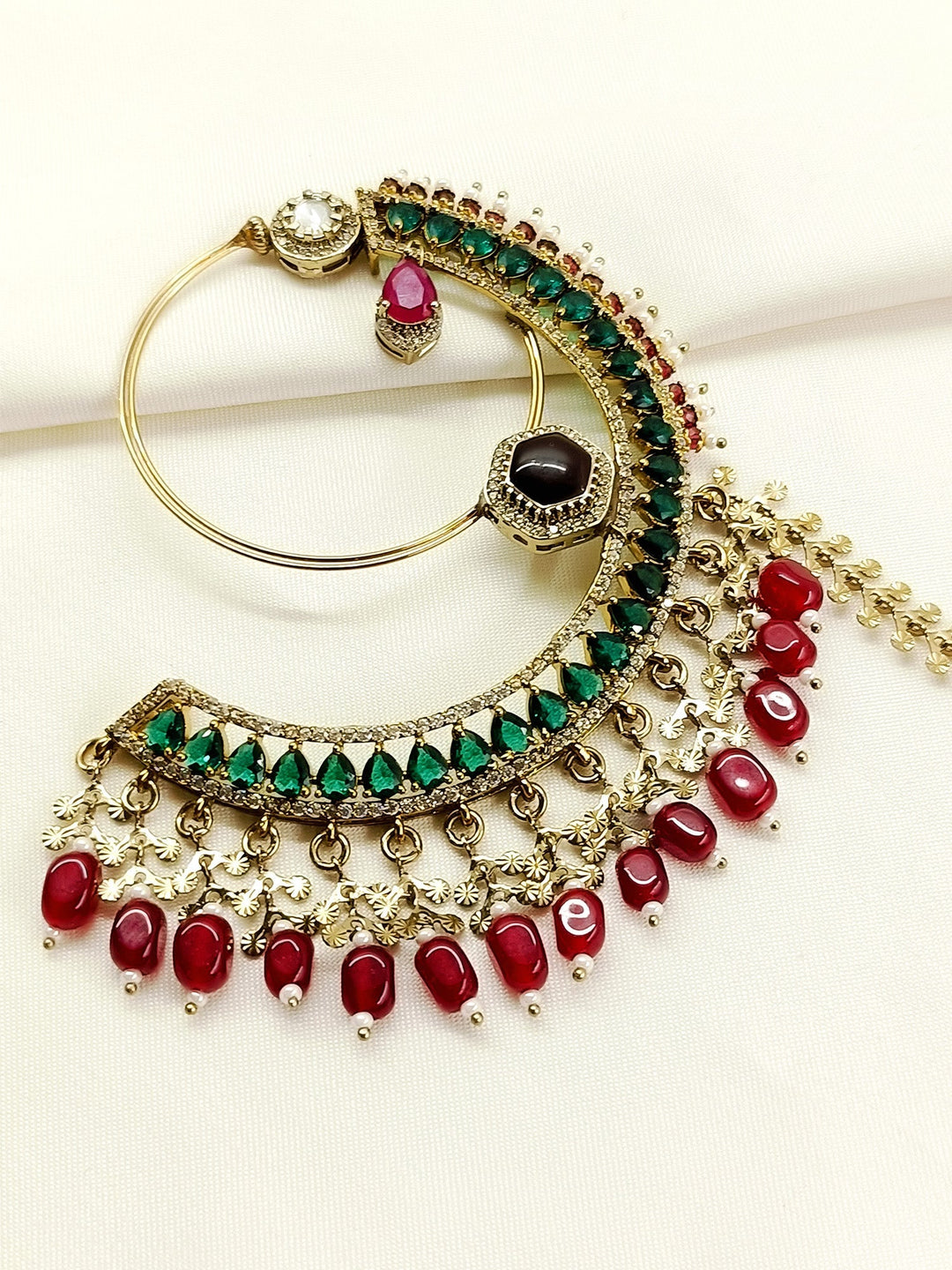 Malishka R&amp;G Antique Nath - Gold-Plated Brass