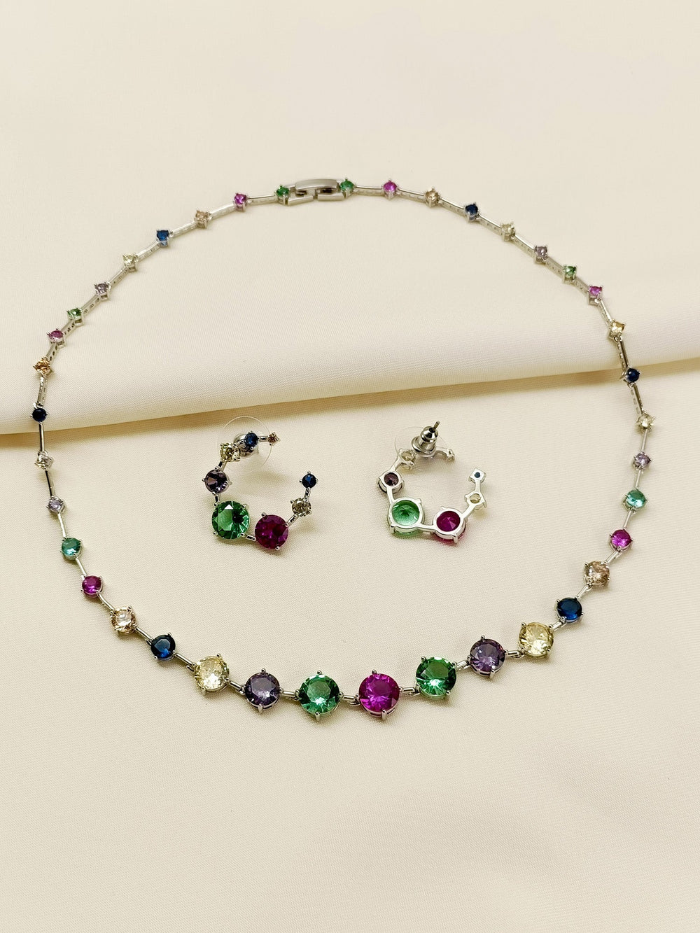 Haisley Multi Colour American Diamomd Necklace Set