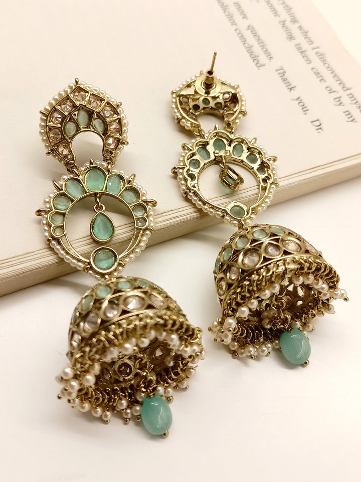 Marlee Mint Green Polki Jhumki