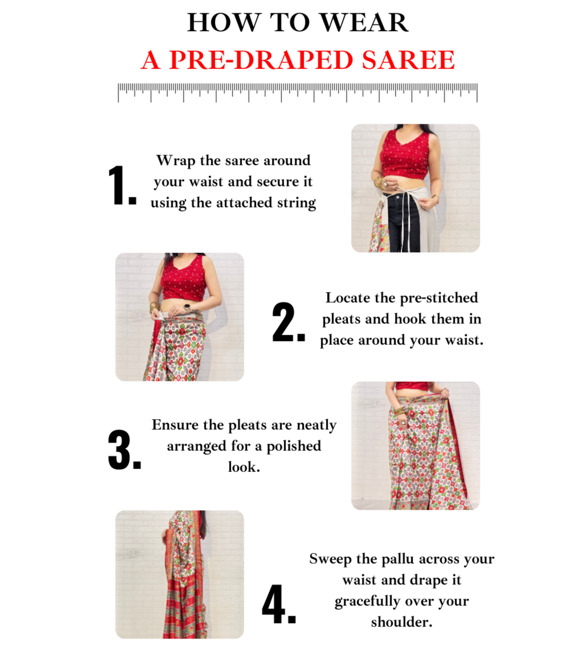 How to wear a pre-draped saree