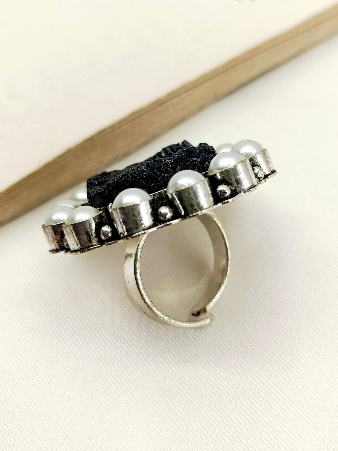 Roha Charcoal Oxidized Finger Ring