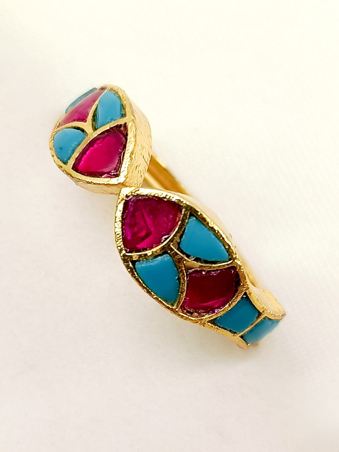 Emad Multi Colour Kundan Finger Ring