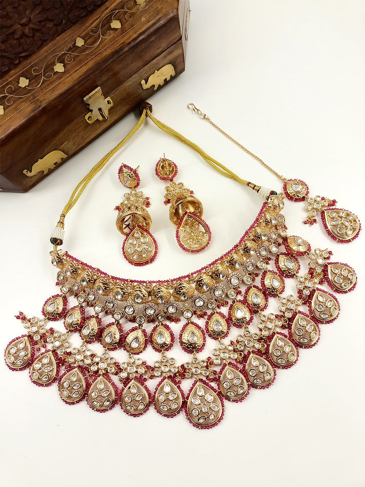 Harmonie Ruby Kundan Necklace Set