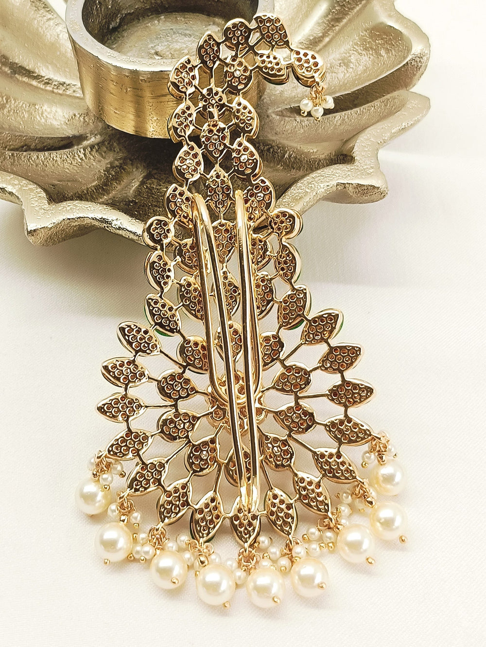 Lovkash White Dulha Kalgi - Gold-Plated Kundan Groom