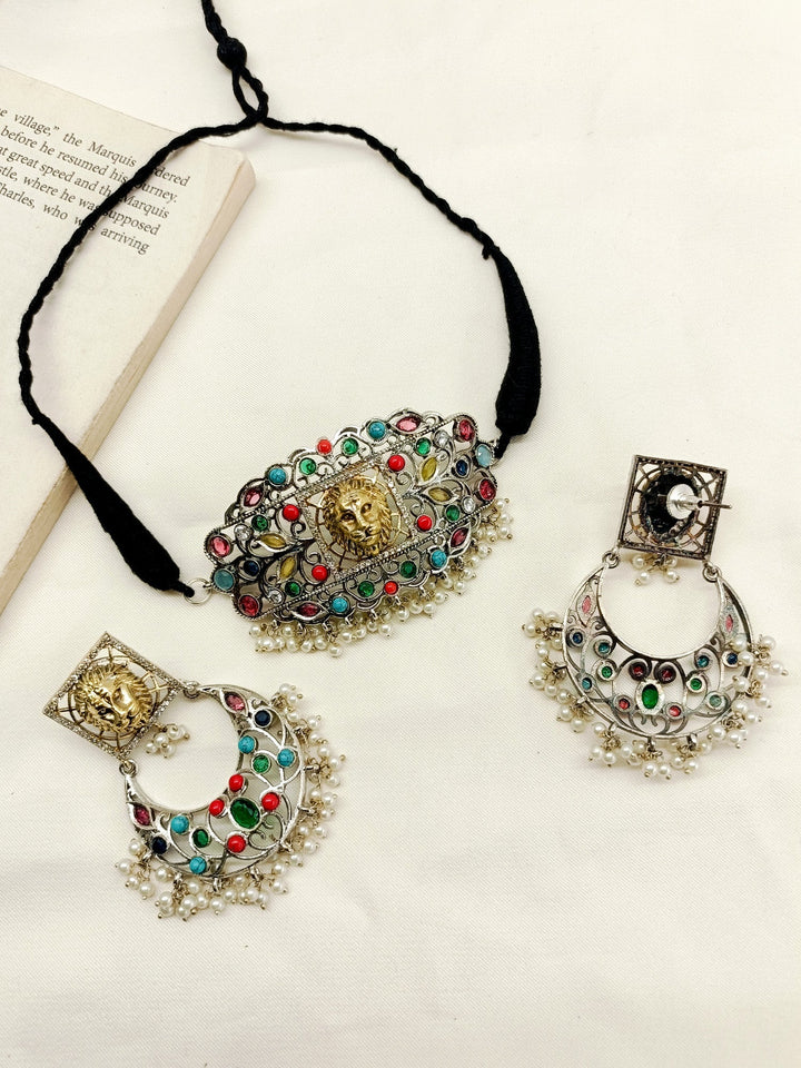 Anasuya Multi Colour Oxidized Choker Set