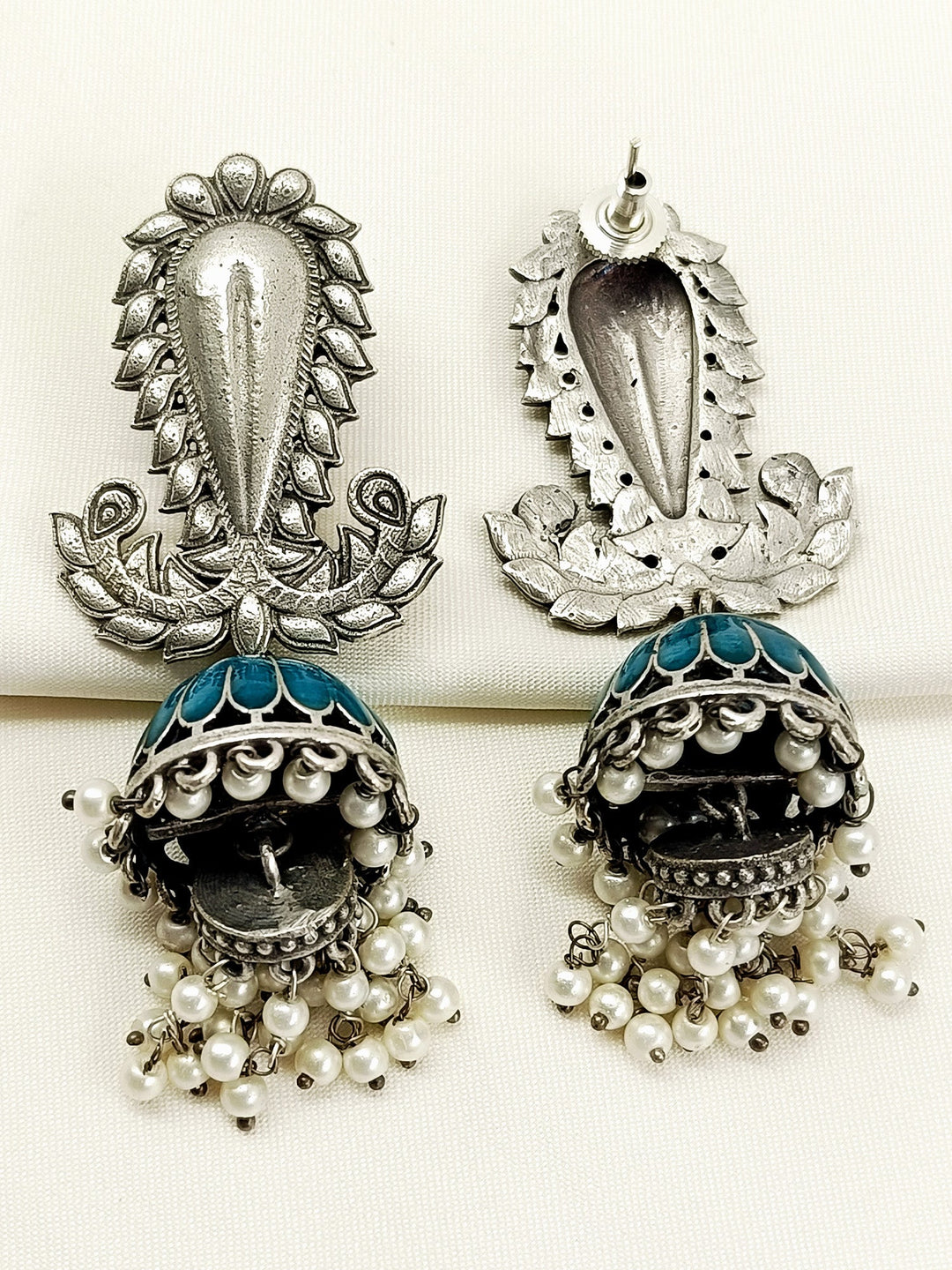 Aruna Firozi Oxidized Jhumki