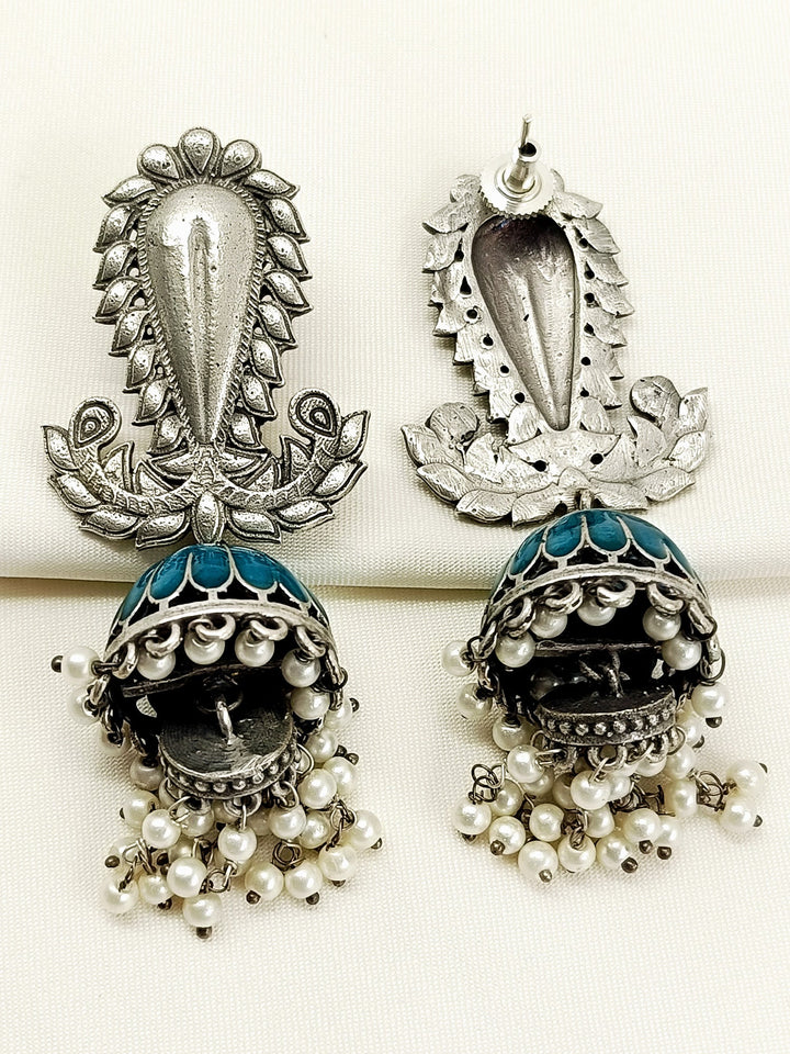 Aruna Firozi Oxidized Jhumki