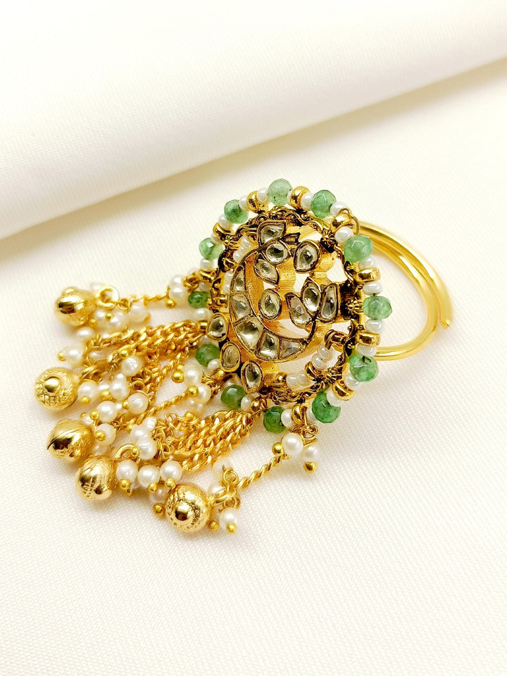 Niya Mint Green Kundan Finger Ring