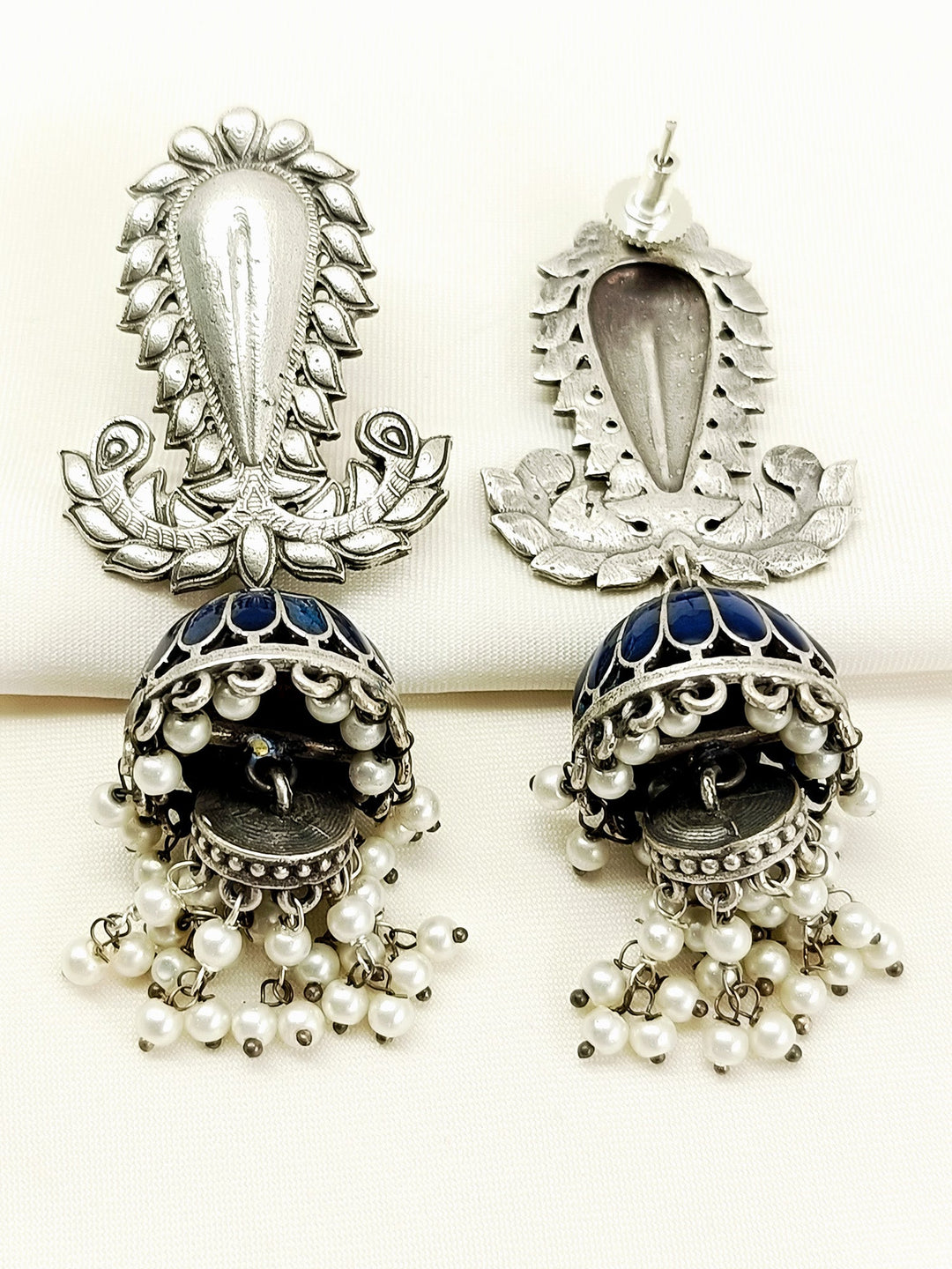 Vishakha Blue Oxidized Jhumki