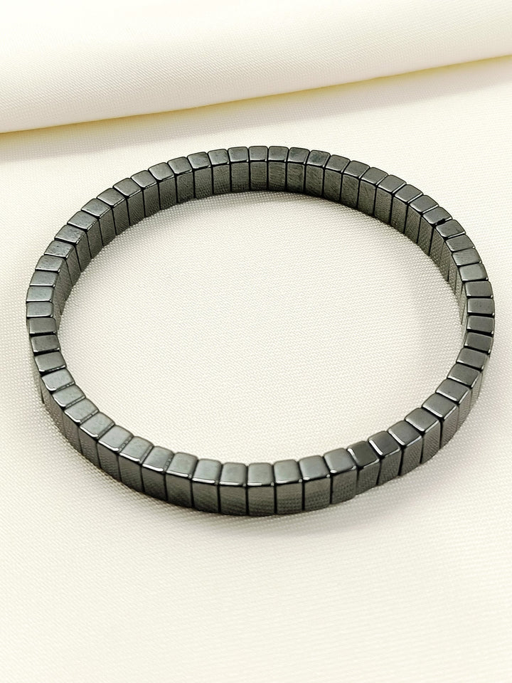 Mivan Black Cube Hematite Men&
