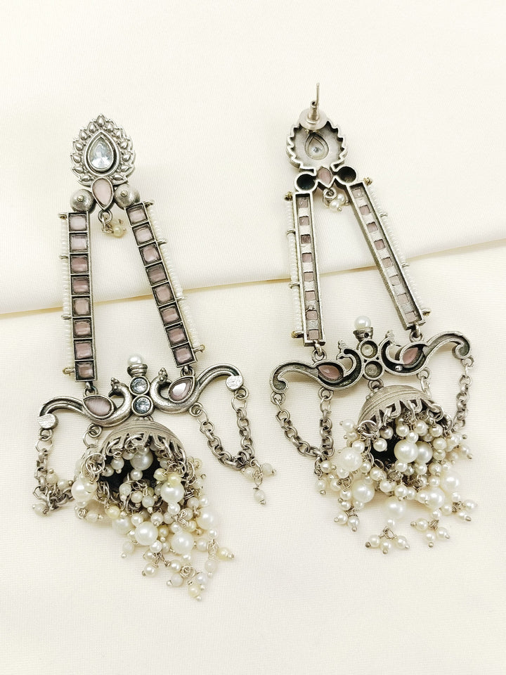 Ranjeeta Pink Oxidized Jhumki
