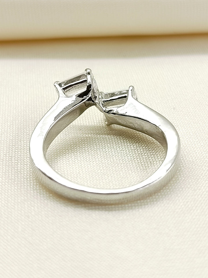 Indira 92.5 Silver Swarovski Stone Finger Ring
