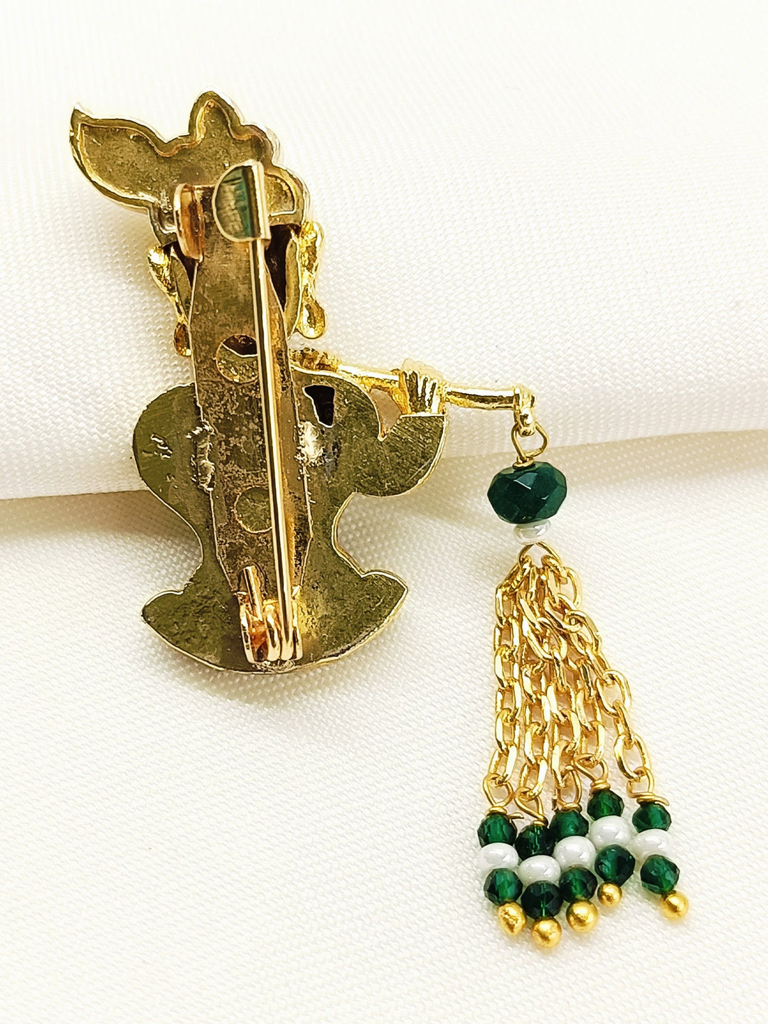 Maanav Green Krishna Ji Brooch