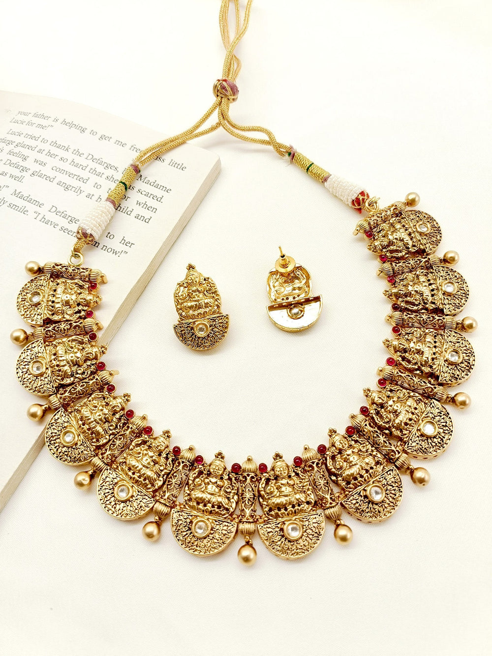 Ghazal Plain Antique Temple Necklace Set