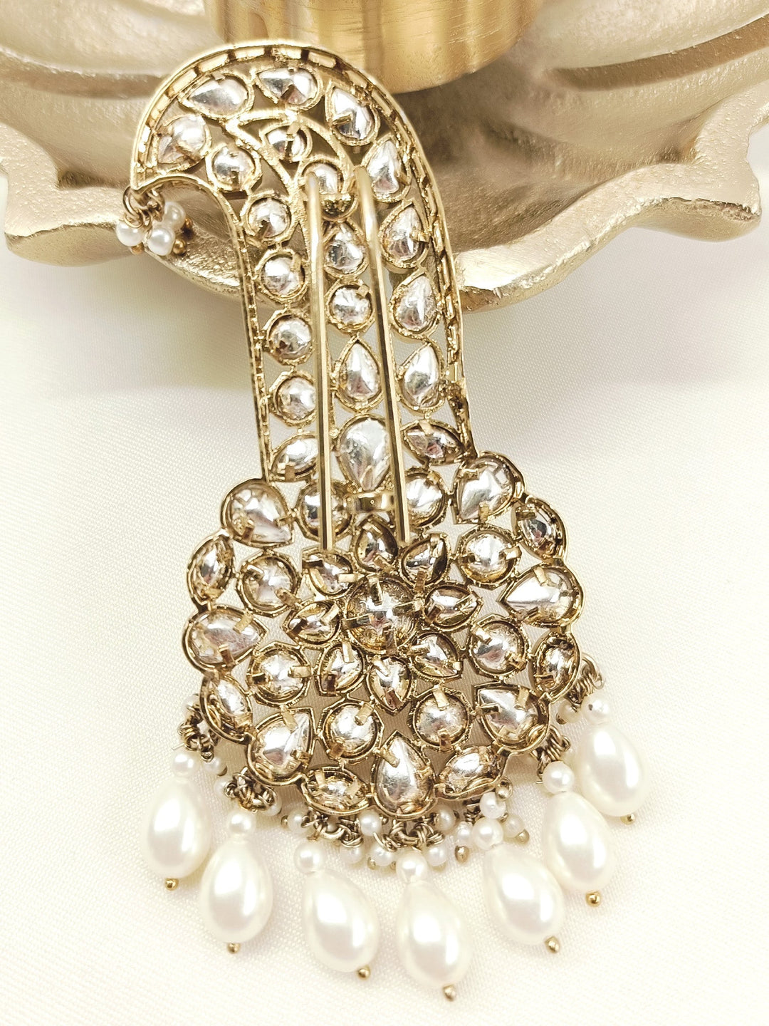 Veer White Pearl Dulha Kalgi - 9.5 cm Groom
