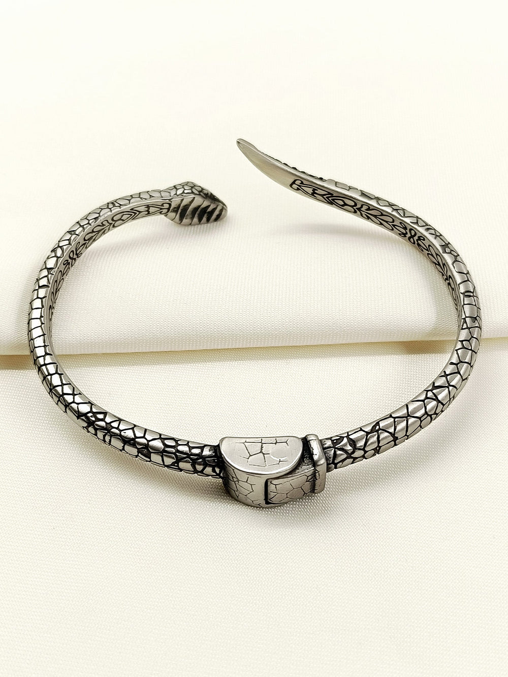 Satyajit Naga Snake Gun Metal Men's Bracelet