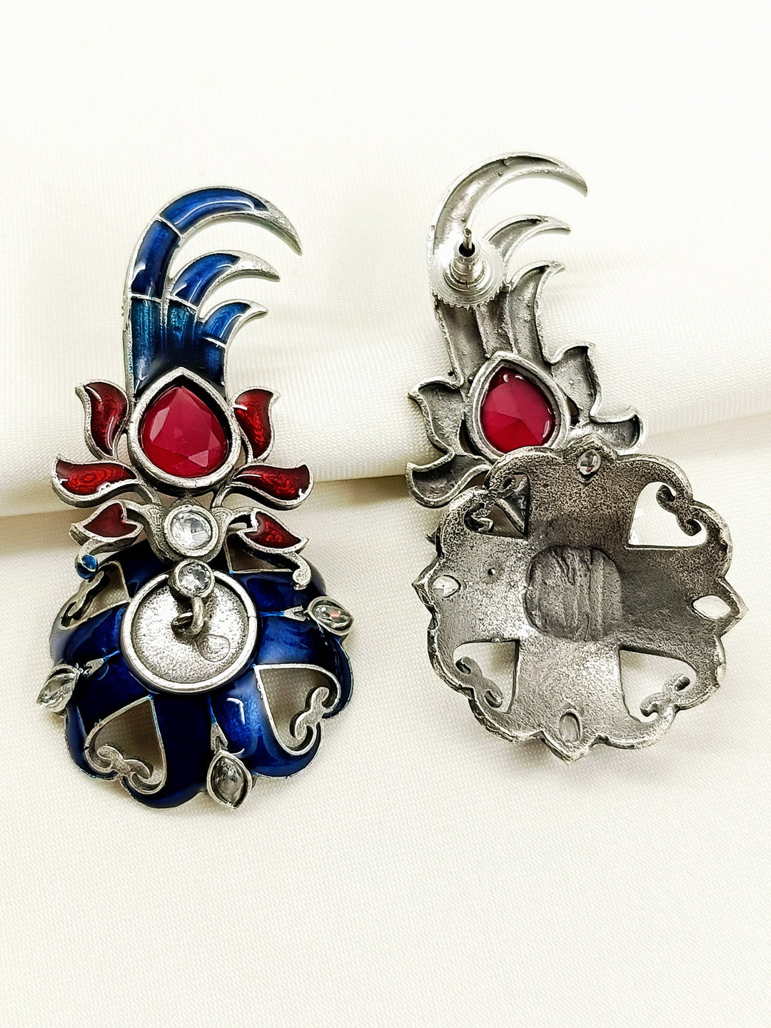 Katha Multi Colour Oxidized Jhumki