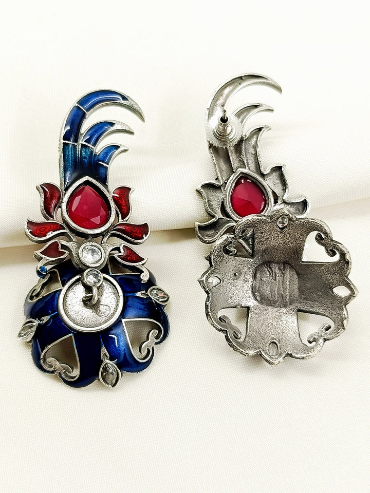 Katha Multi Colour Oxidized Jhumki