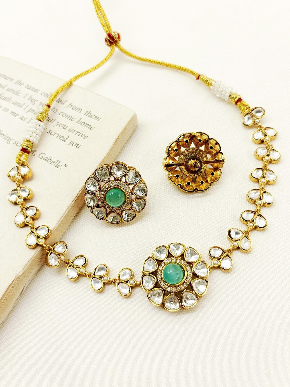 Etasha Mint Green Kundan Choker Set