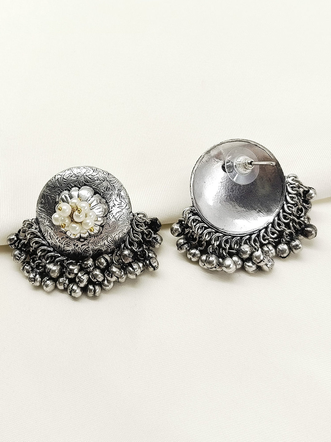 Natasha White Pearl Oxidized Tops
