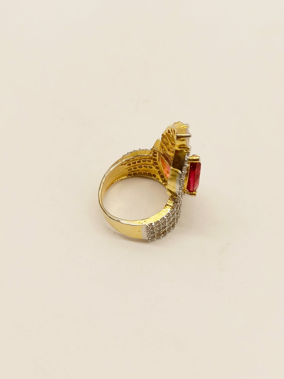 Narayani Ruby American Diamond Finger Ring