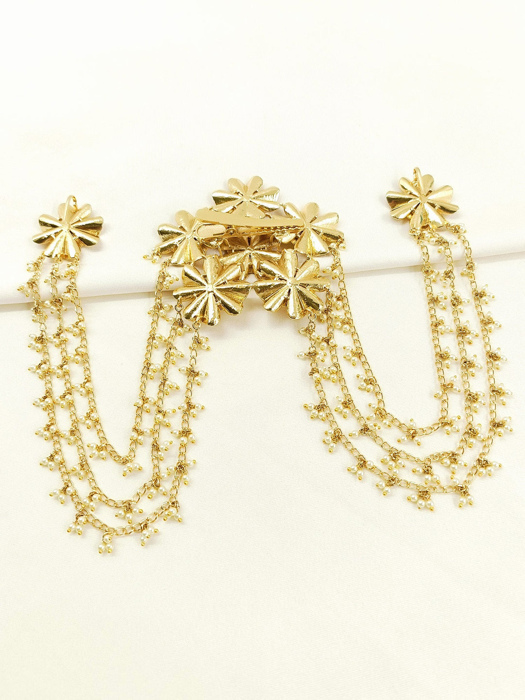 Shazahna Golden Flower Hair Brooch