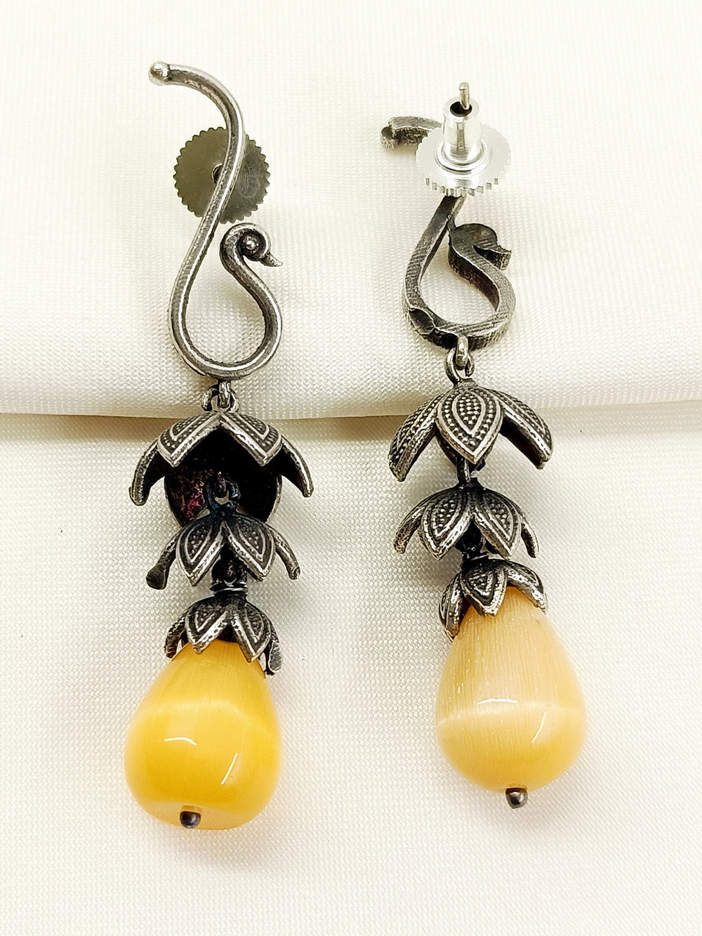 Abhilasha Yellow Oxidized Jhumki - Earrings Brass