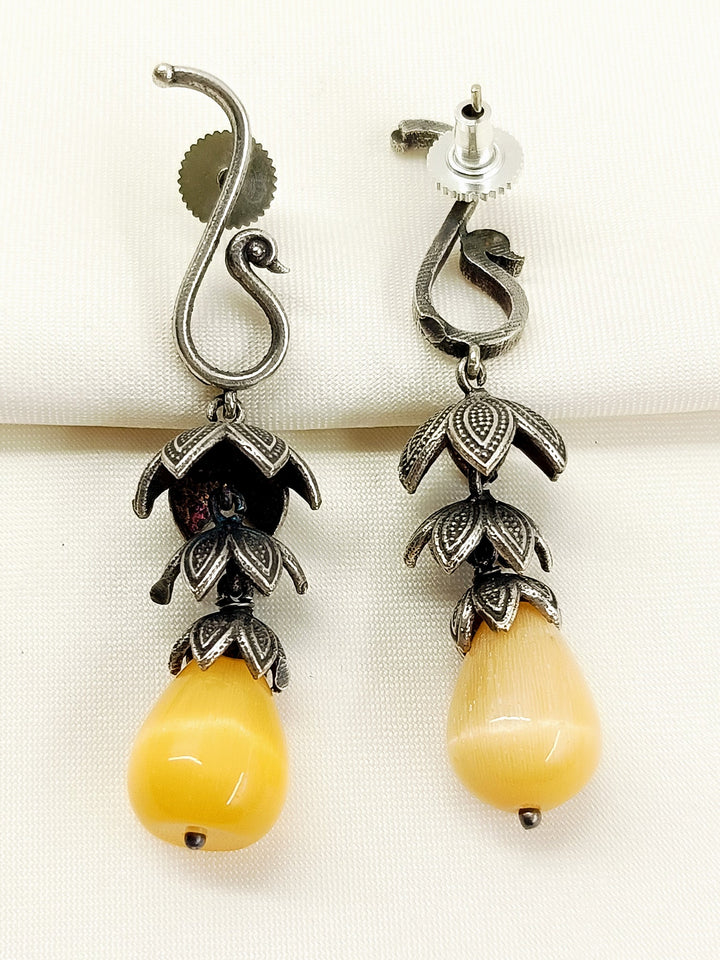 Abhilasha Yellow Oxidized Jhumki - Earrings Brass