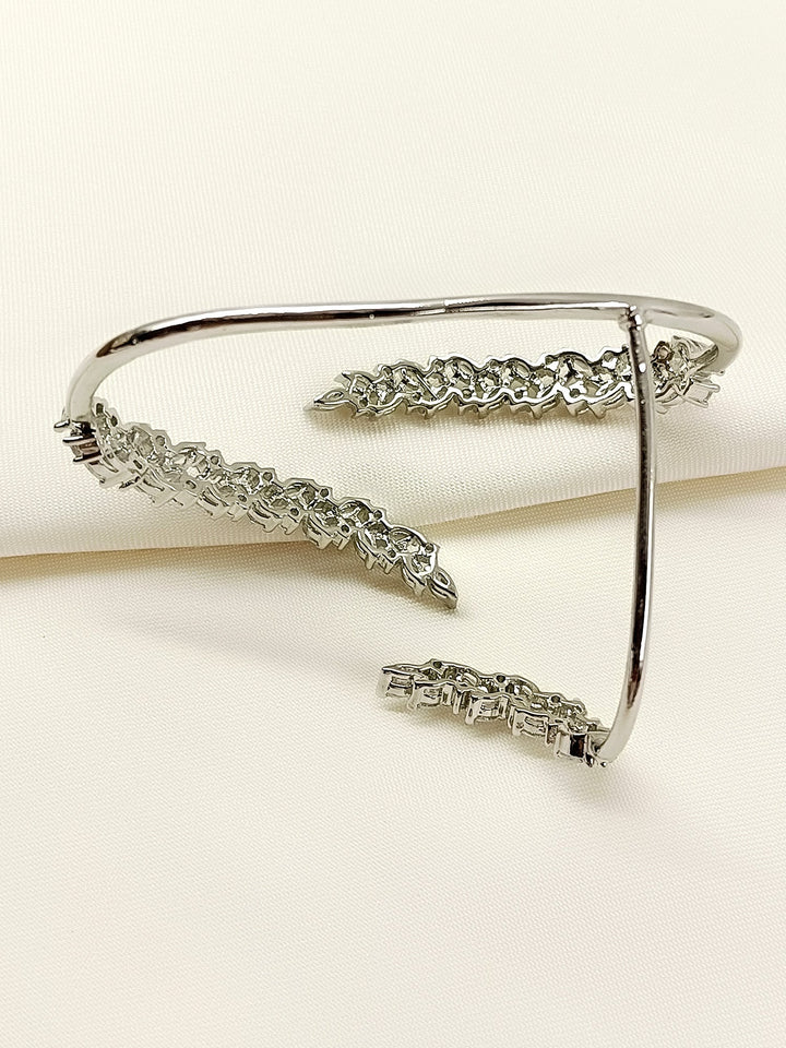 Zuri White American Diamond Palm Bracelet - Adjustable