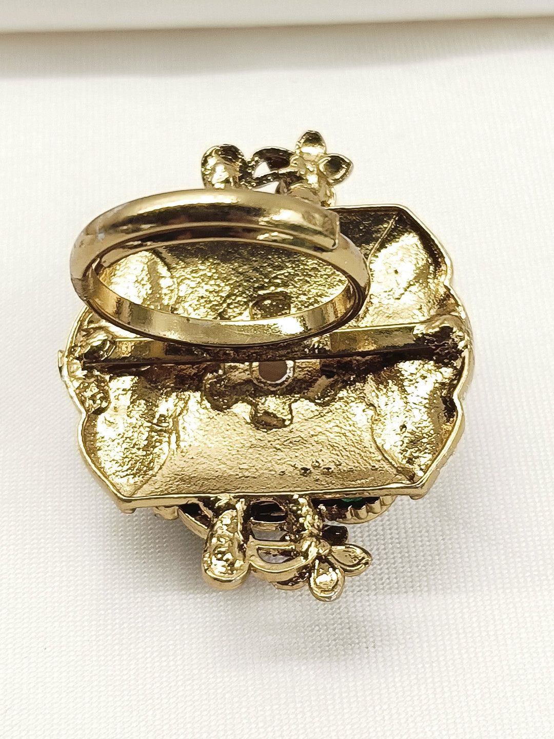 Oindrila Peach Oxidized Finger Ring