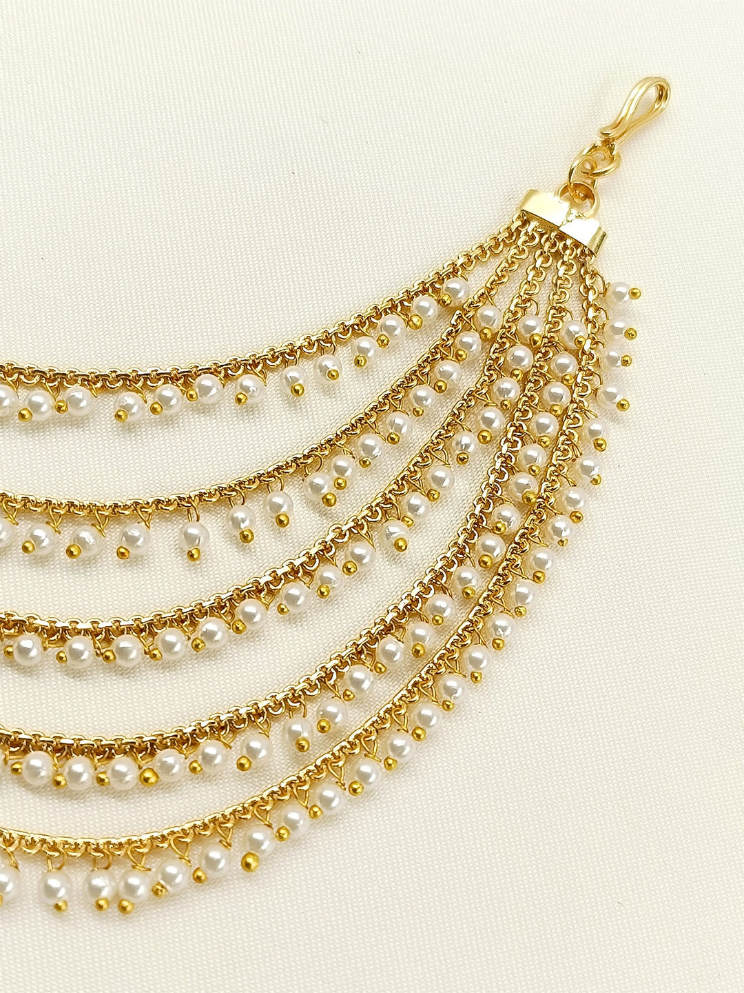 Hemal White Pearl Traditional Ear Chain