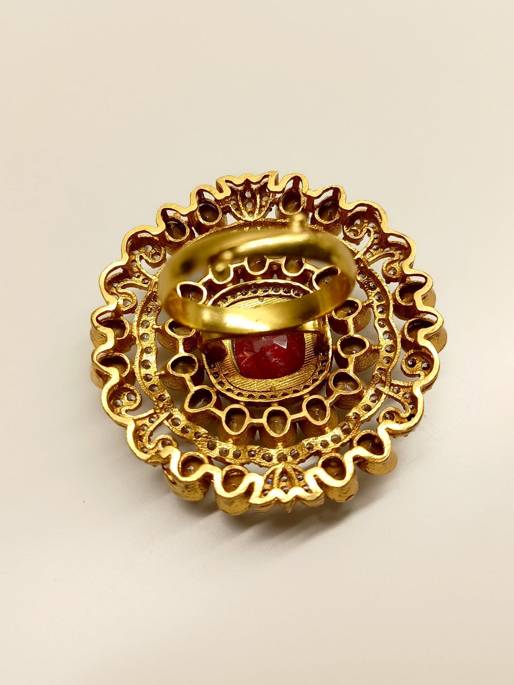 Vanshika Red Victorian Finger Ring