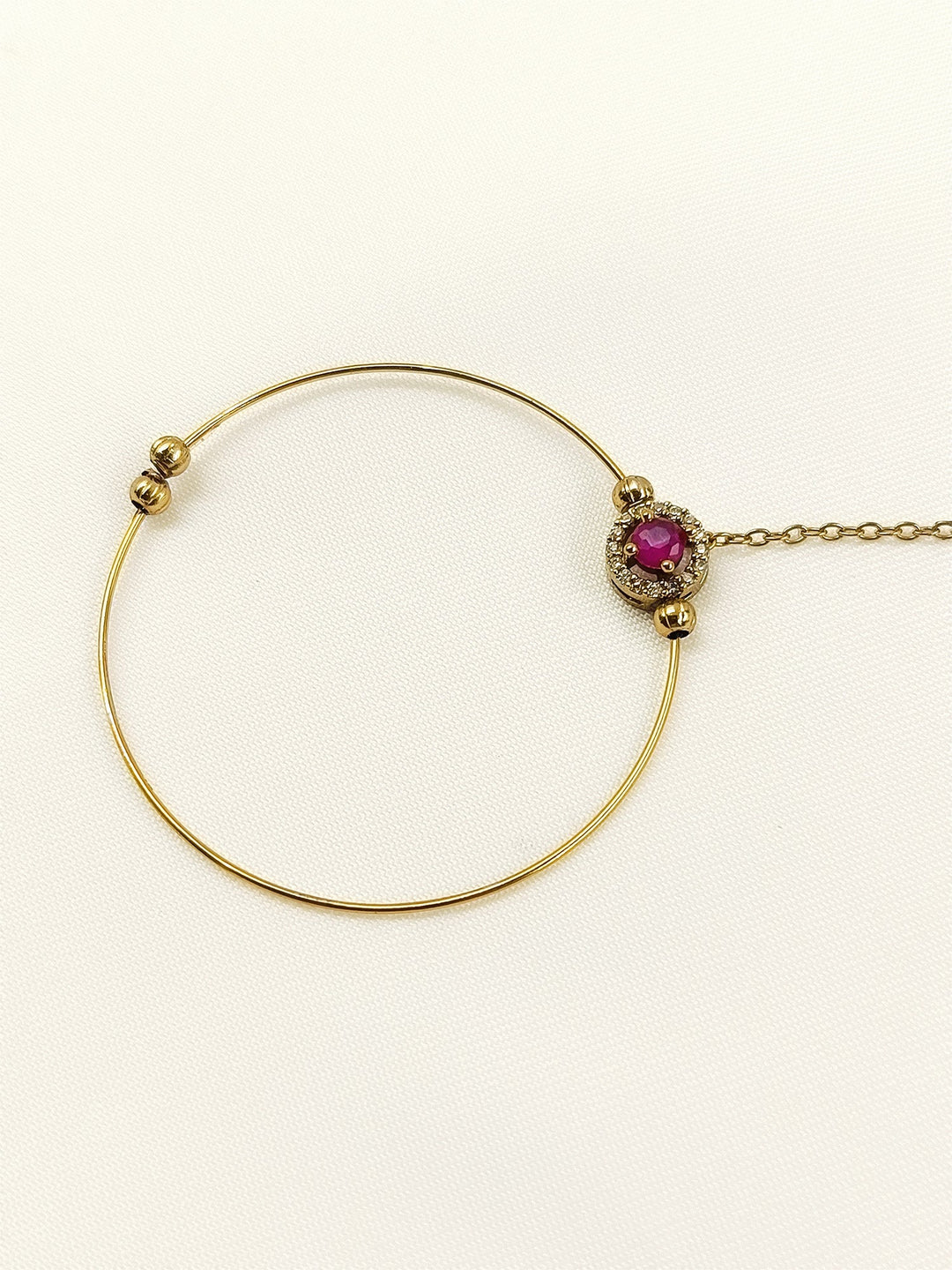 Zareenah Ruby Antique Nath with Chain