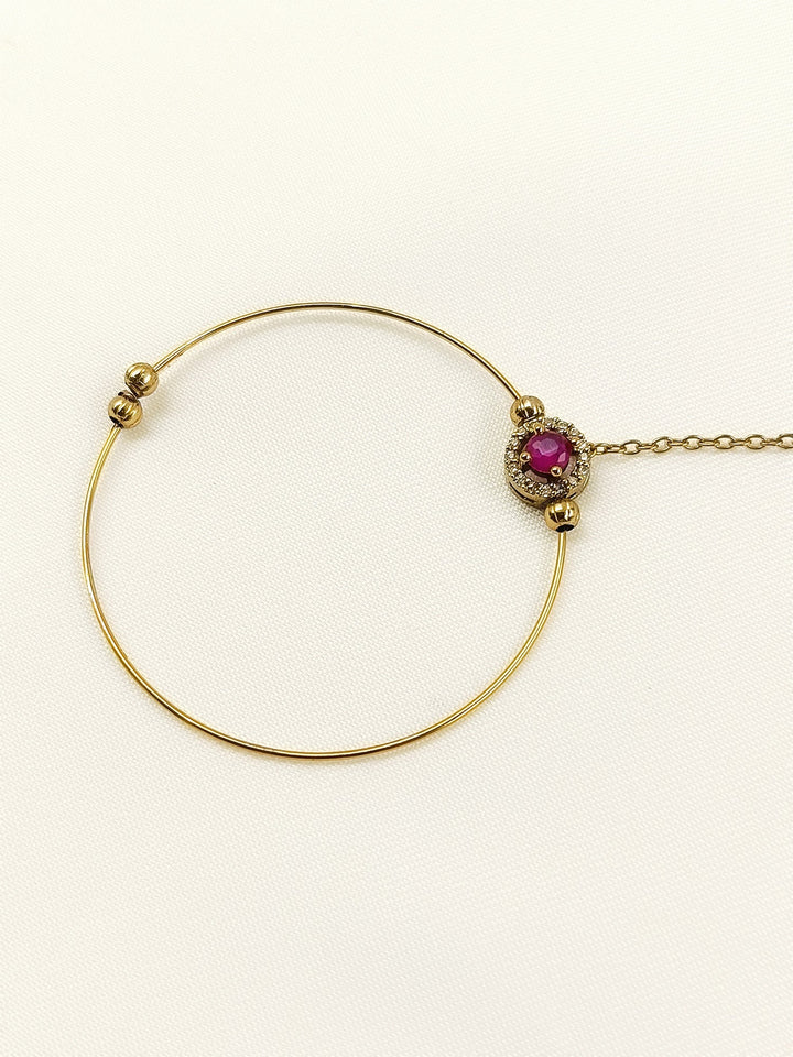 Zareenah Ruby Antique Nath with Chain