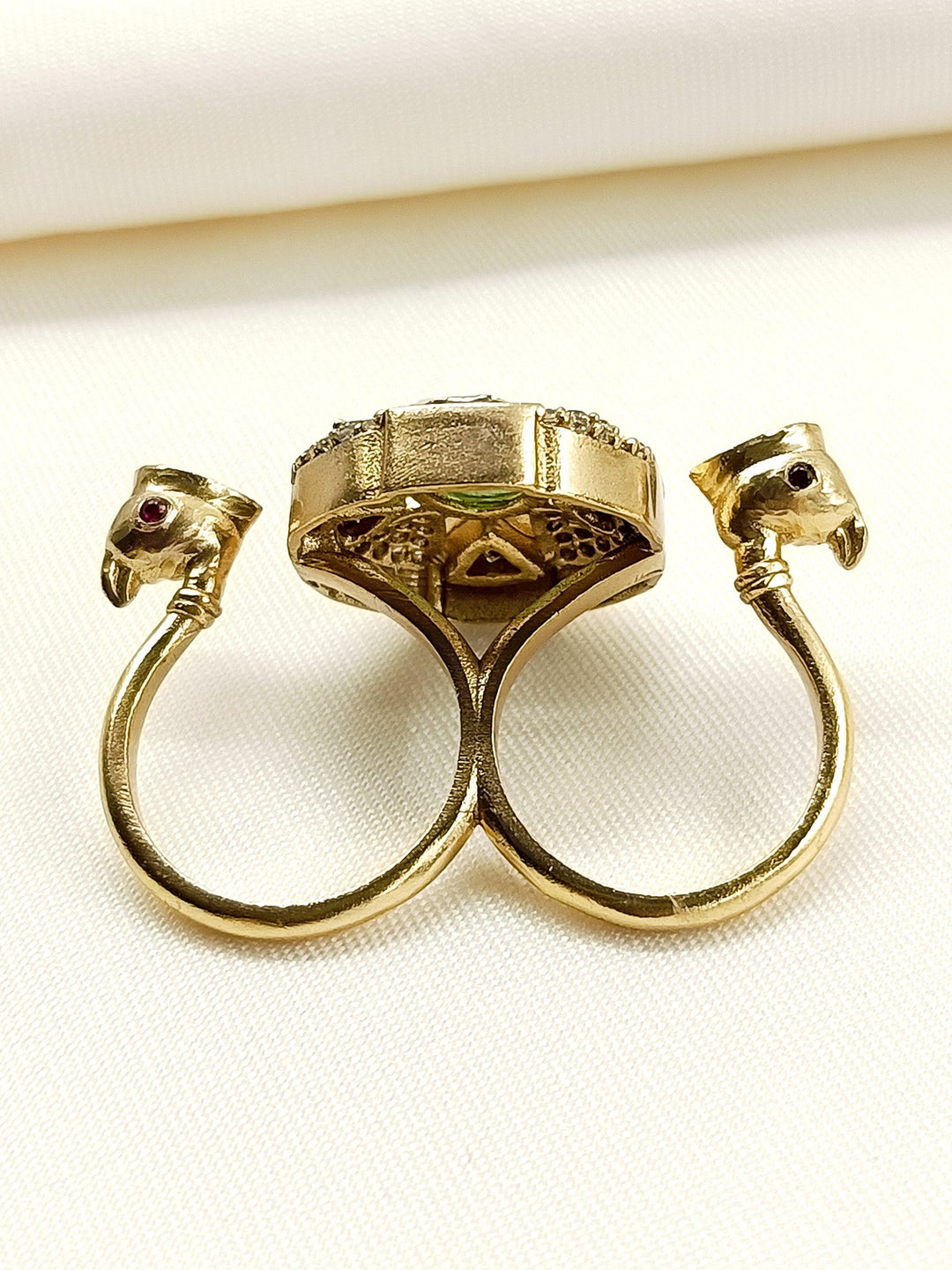 Floren Mint Green American Diamond Finger Ring