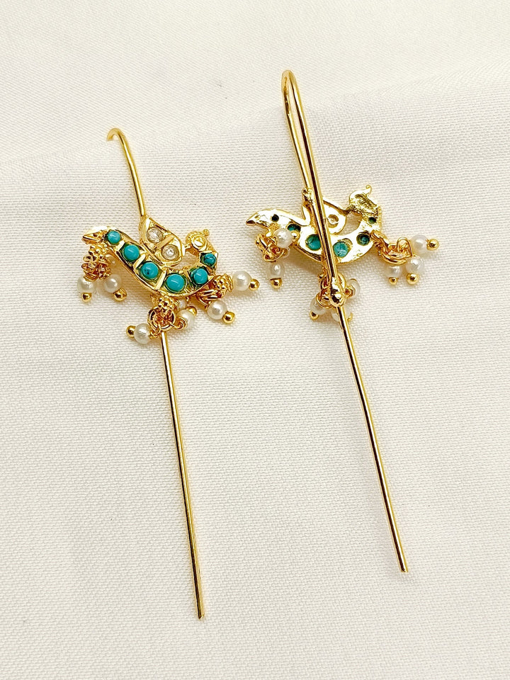 Musily Firozi Gold Plated Kundan Ear Cuff [ Price is for Pair ]