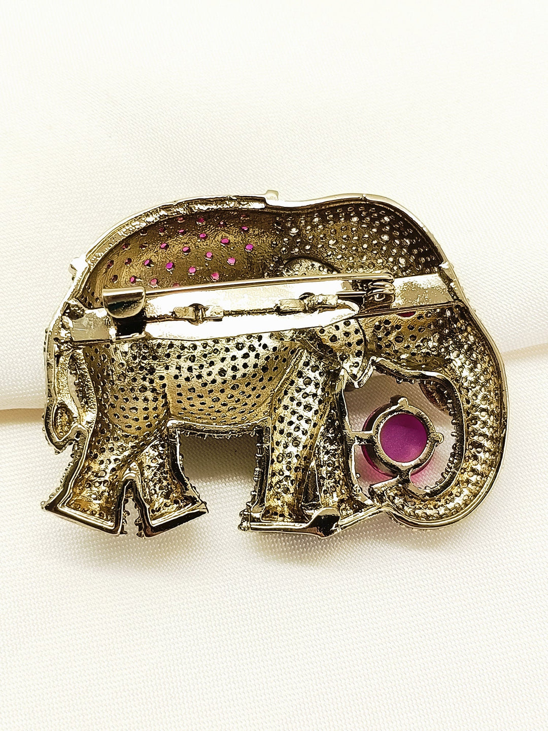 Harshil Ruby Elephant Brooch
