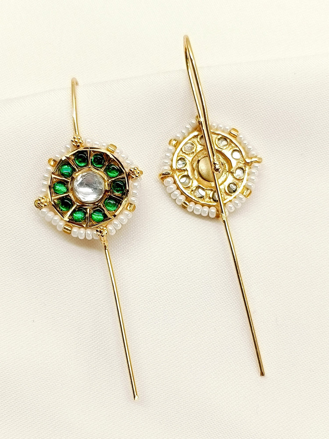 Mansi Green Gold Plated Kundan Ear Cuff [ Price is for Pair ]