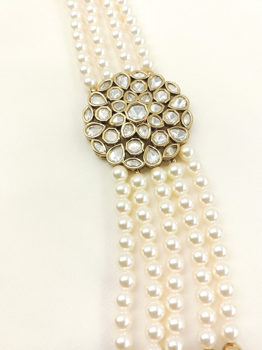 Nakul White Pearl Kundan Neckpiece