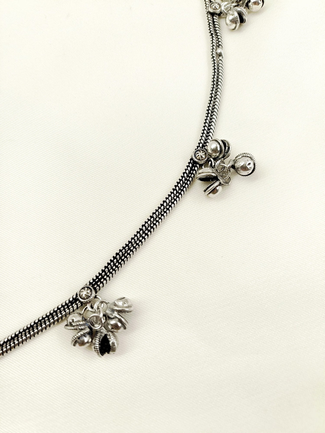 Kathyayani Plain Oxidized Floral Ghungroo Waist Belt