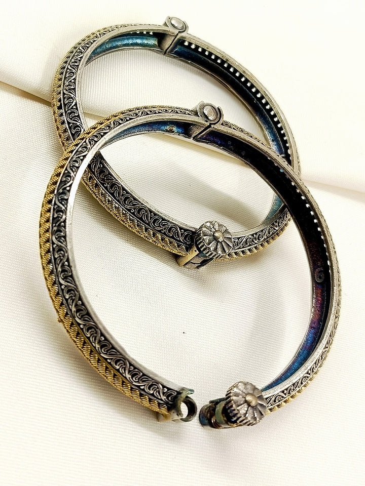 Firdousi Dual Tone Oxidized Bangles